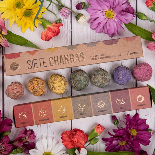 Sagrada Madre Premium Smudge Ball Bombs | 7 Chakra Set | Cleanse, Align & Restore