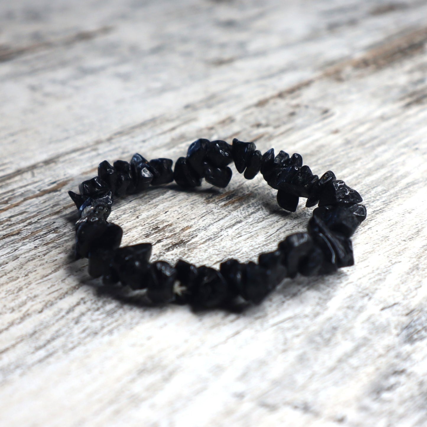 Black Tourmaline Crystal Chip Bracelet