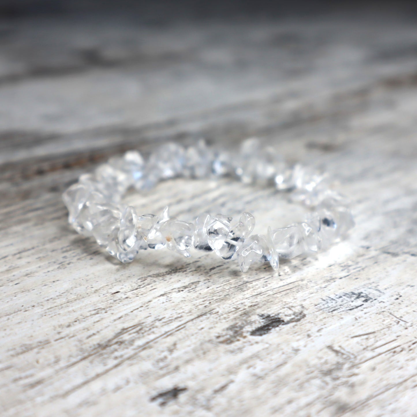 Clear Quartz Crystal Chip Bracelet