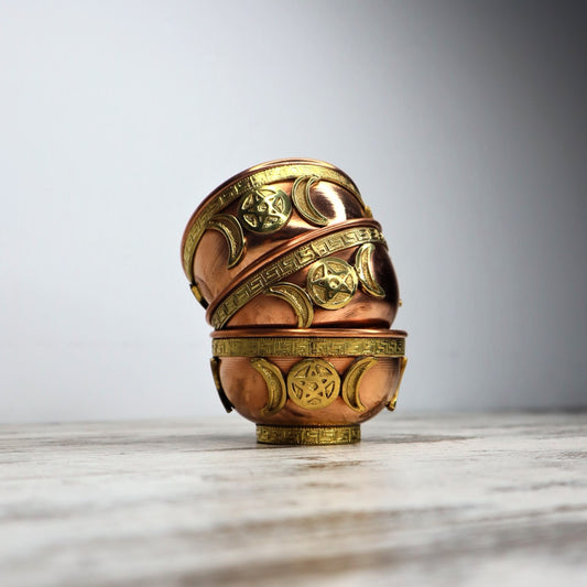 Triple Moon Copper Offering Bowl (7.5CM)