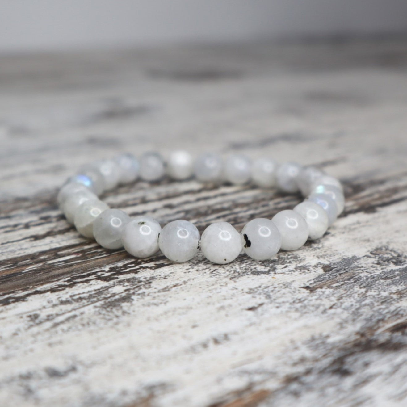 Rainbow Moonstone Bead Bracelet | 8mm | Divine Feminine, Intuition & Emotional Balance