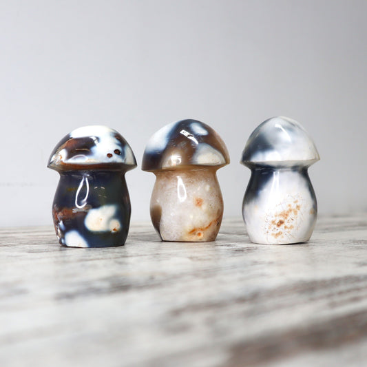 Orca Agate Mushroom | Calm, Inner Peace & Emotional Healing