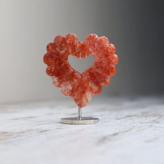 Strawberry Quartz Heart on Stand | Love, Joy & Emotional Renewal
