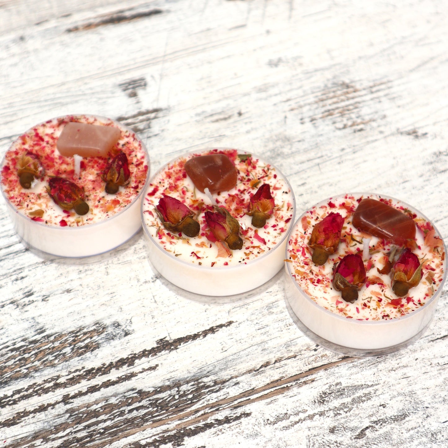 'New Beginnings' Maxi Tealight | Peach Moonstone