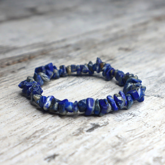 Lapis Lazuli Crystal Chip Bracelet