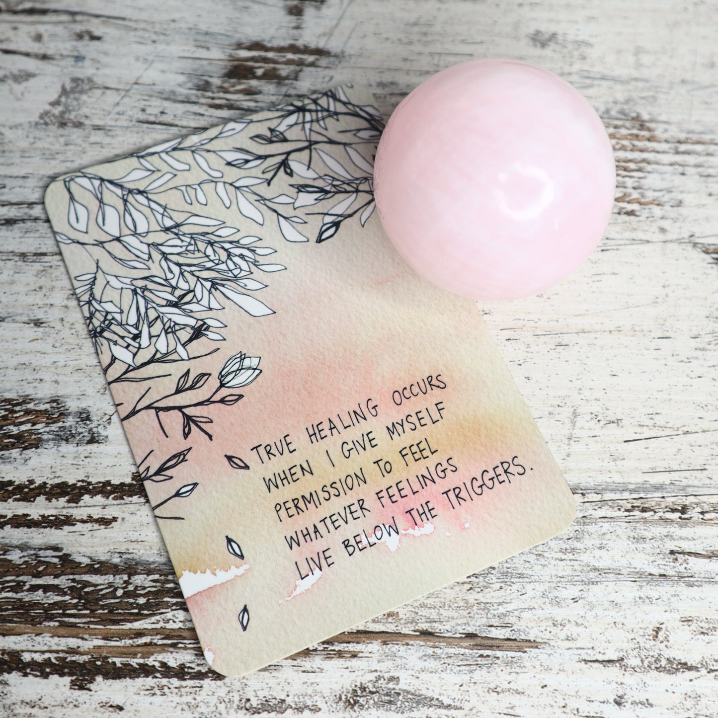 Mangano Calcite Sphere | Emotional Healing + Gentle Heart Energy