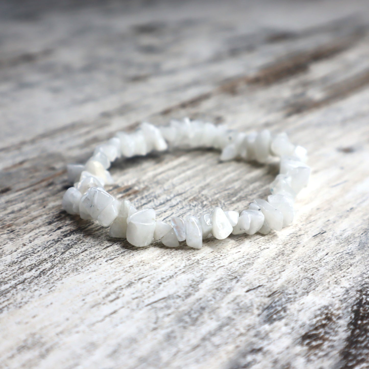 Rainbow Moonstone Crystal Chip Bracelet