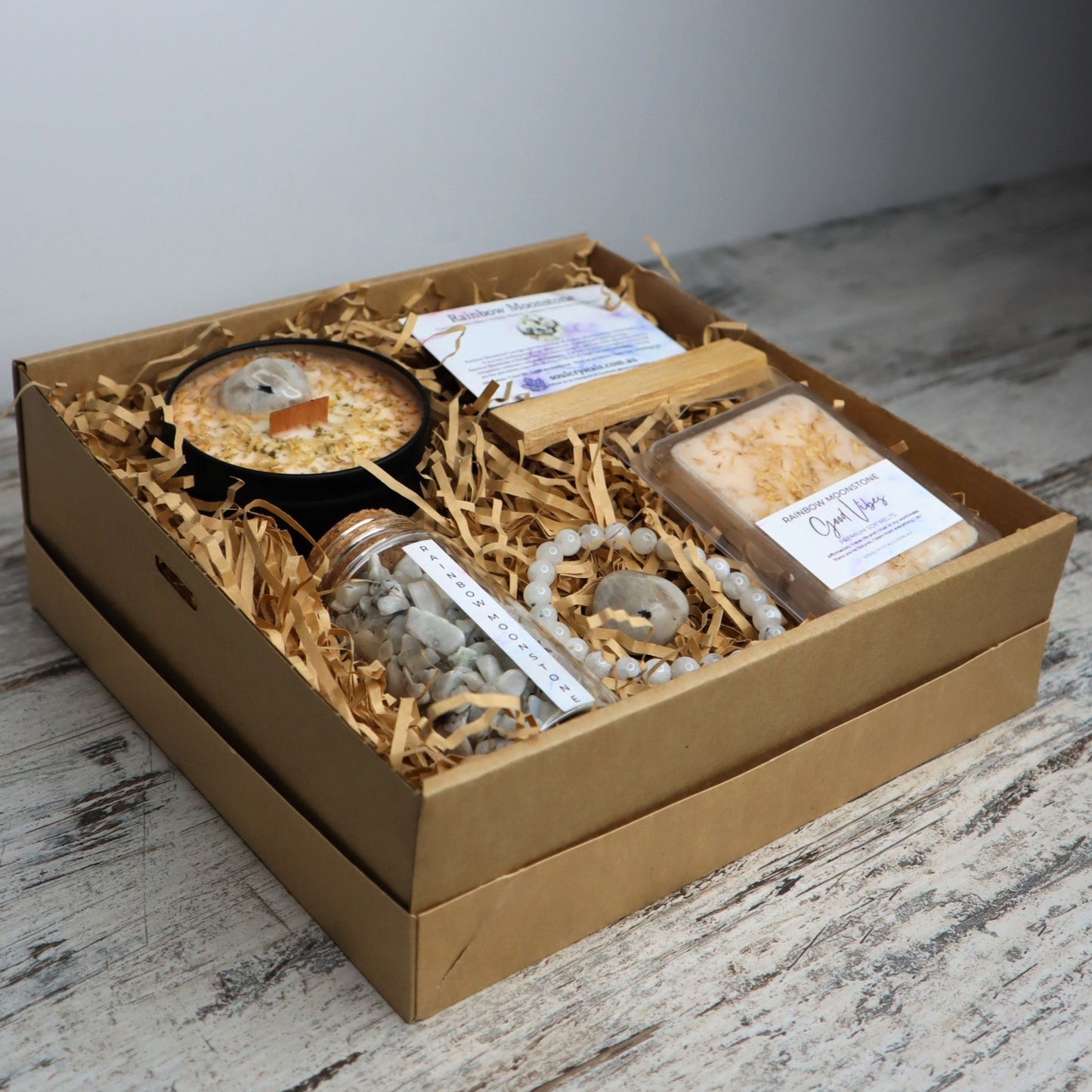 ‘Good Vibes’ Gift Box | Rainbow Moonstone