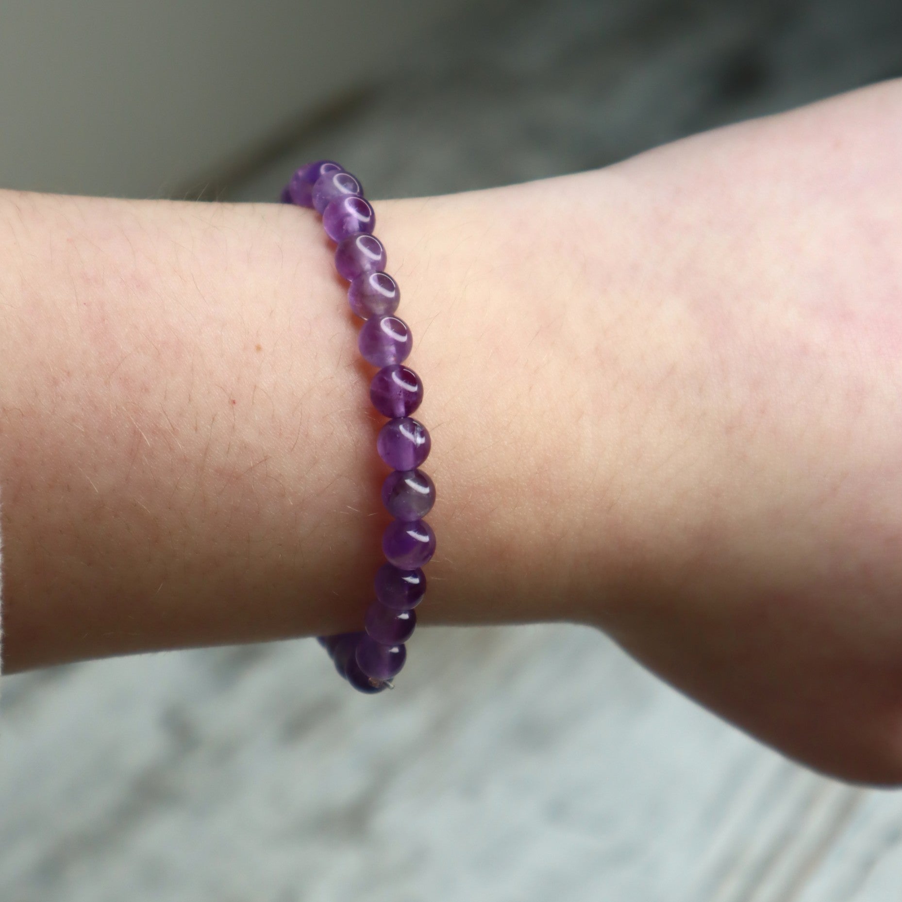 Amethyst Bead Bracelet | 6mm | Calm, Intuition & Spiritual Protection