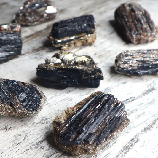 Black Tourmaline with Mica Raw Cluster | Protection, Grounding & Reflective Awareness