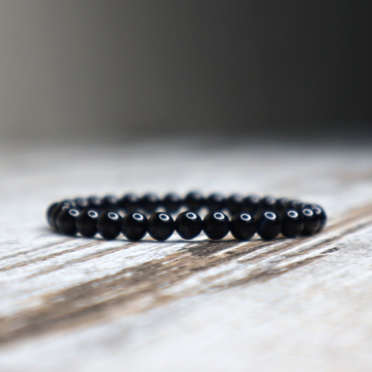 Black Agate Bead Bracelet | 6mm | Protection, Strength & Grounding