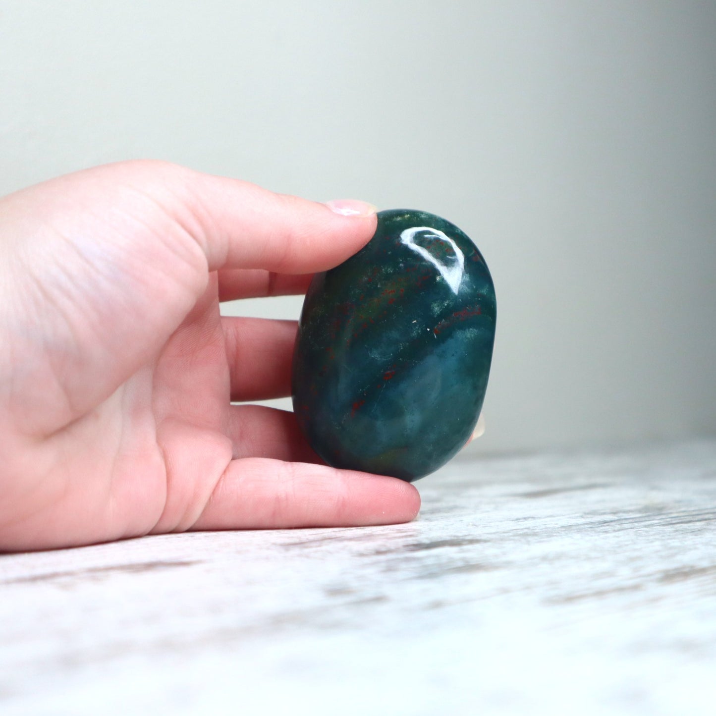 Bloodstone Palm Stone | Strength, Courage & Grounded Vitality