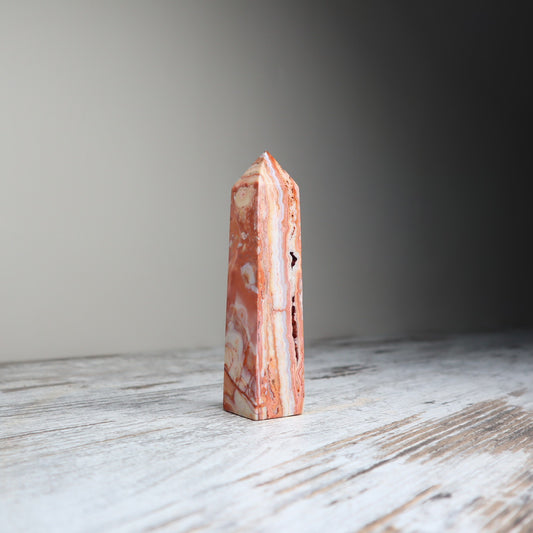 Pink Crazy Lace Agate Tower | Joyful & Heart-Healing