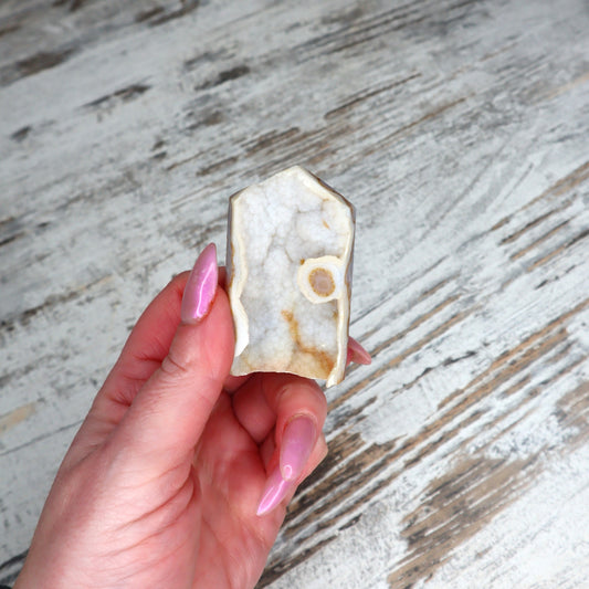 Snowy Druzy Agate Tower | Inner Sparkle + Harmony