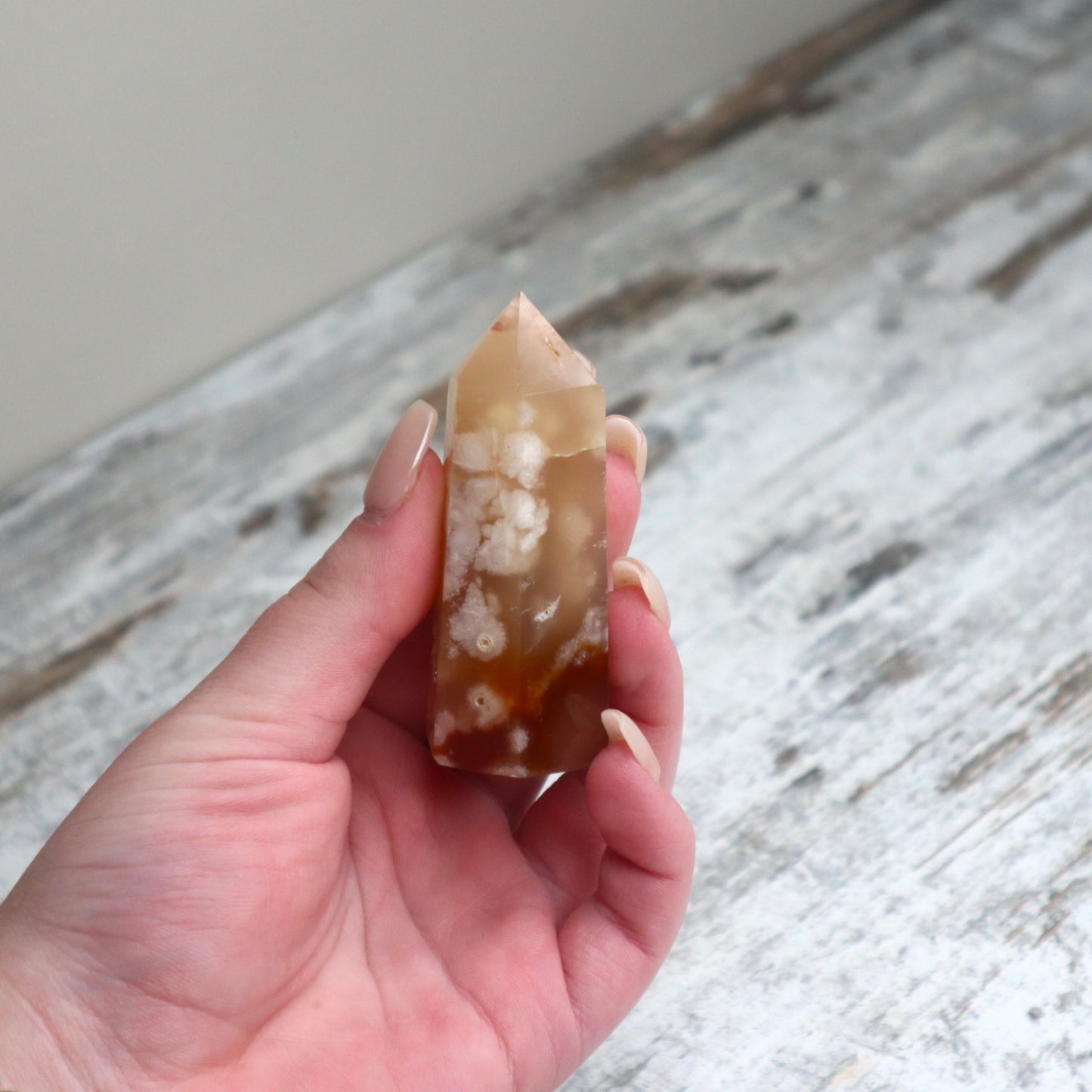 Flower Agate Point | Inner Bloom, Confidence & Joy