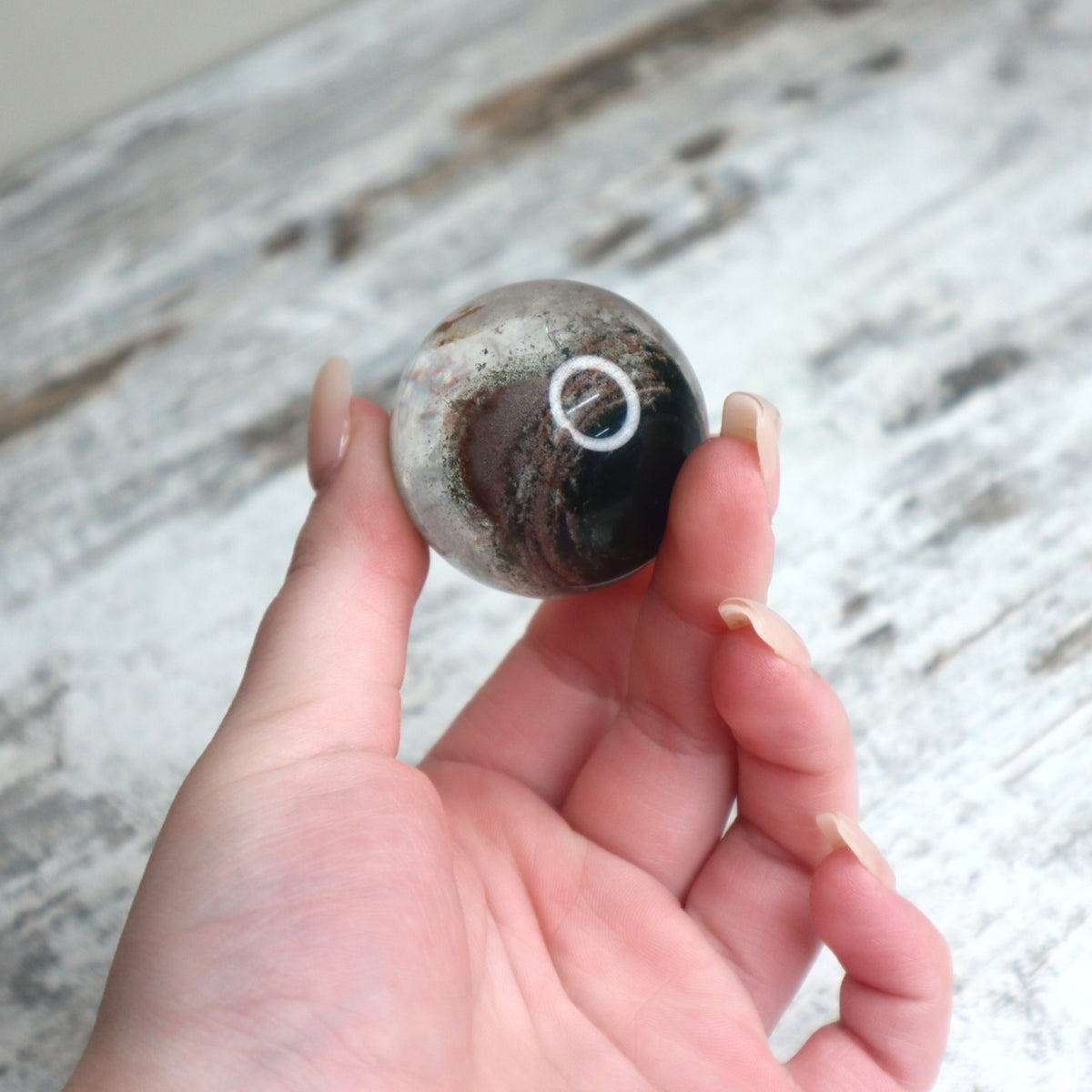 Garden Quartz (Lodolite) Sphere | Inner Worlds, Grounding & Manifestation