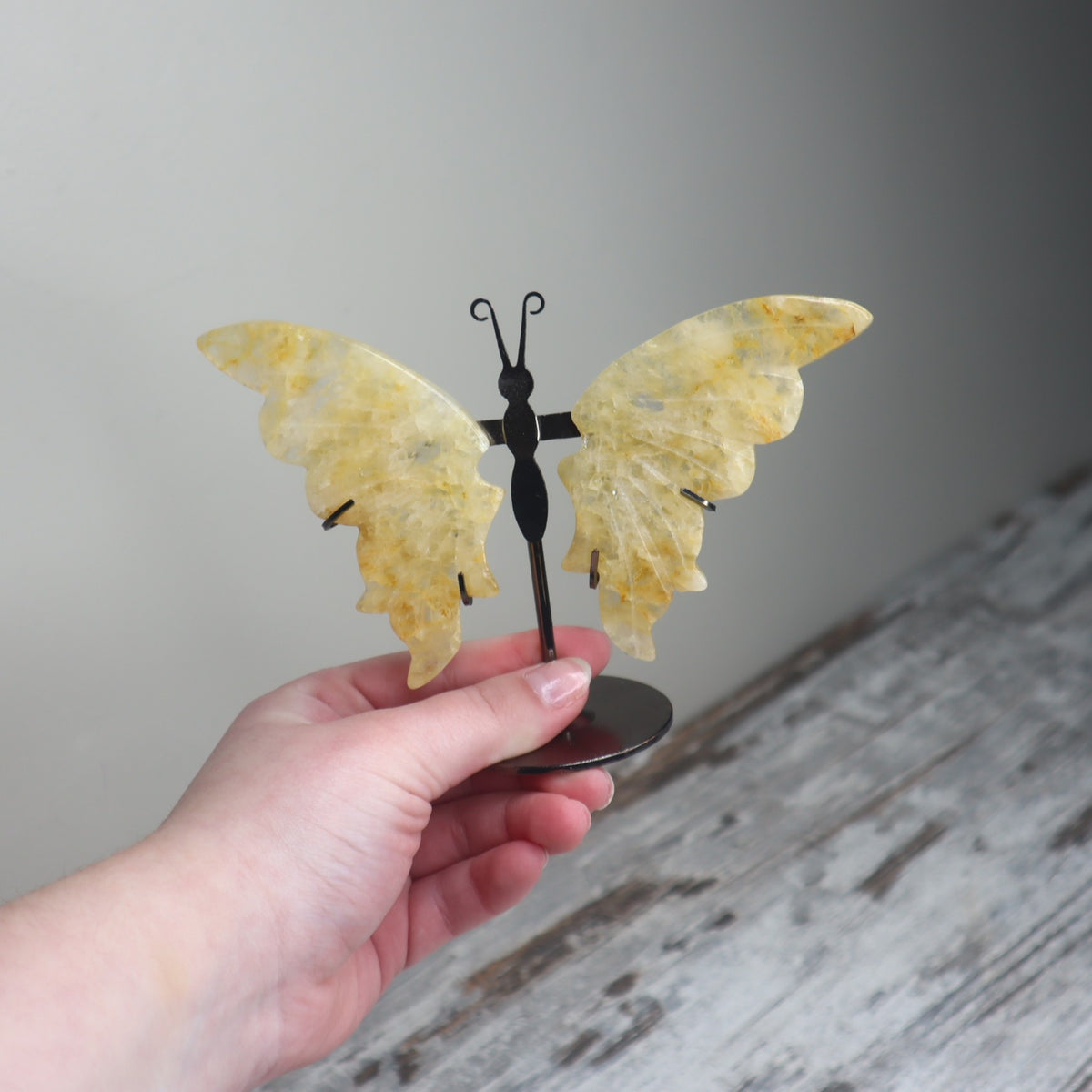Golden Healer Butterfly on Stand | Transformation, Joy & Inner Light