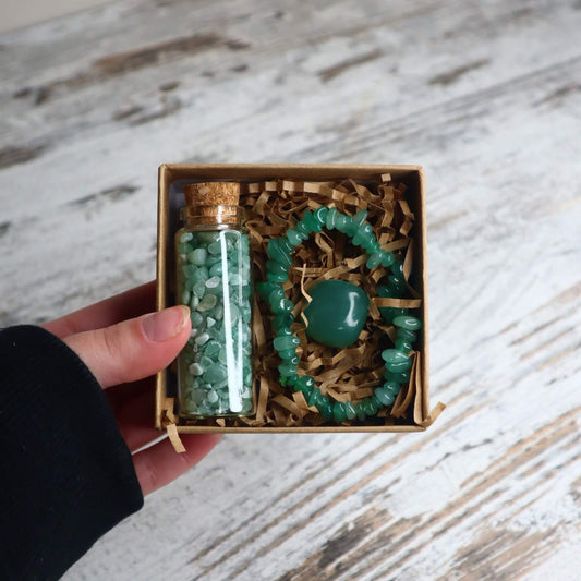 'Good Luck + Fortune' Chip Gift Box | Green Aventurine
