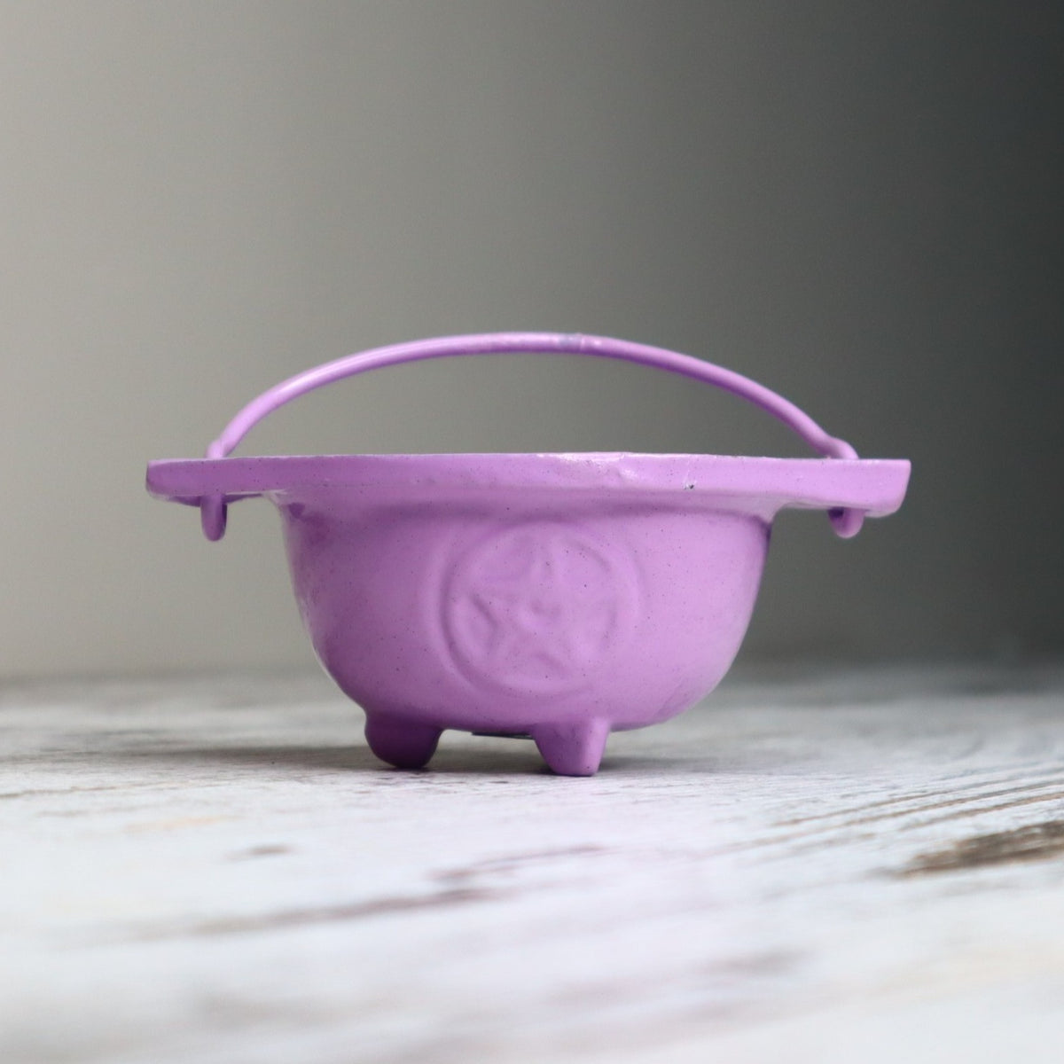 Cast Iron Pentagram Cauldron | Lavender | Rituals, Intention & Altar Magic