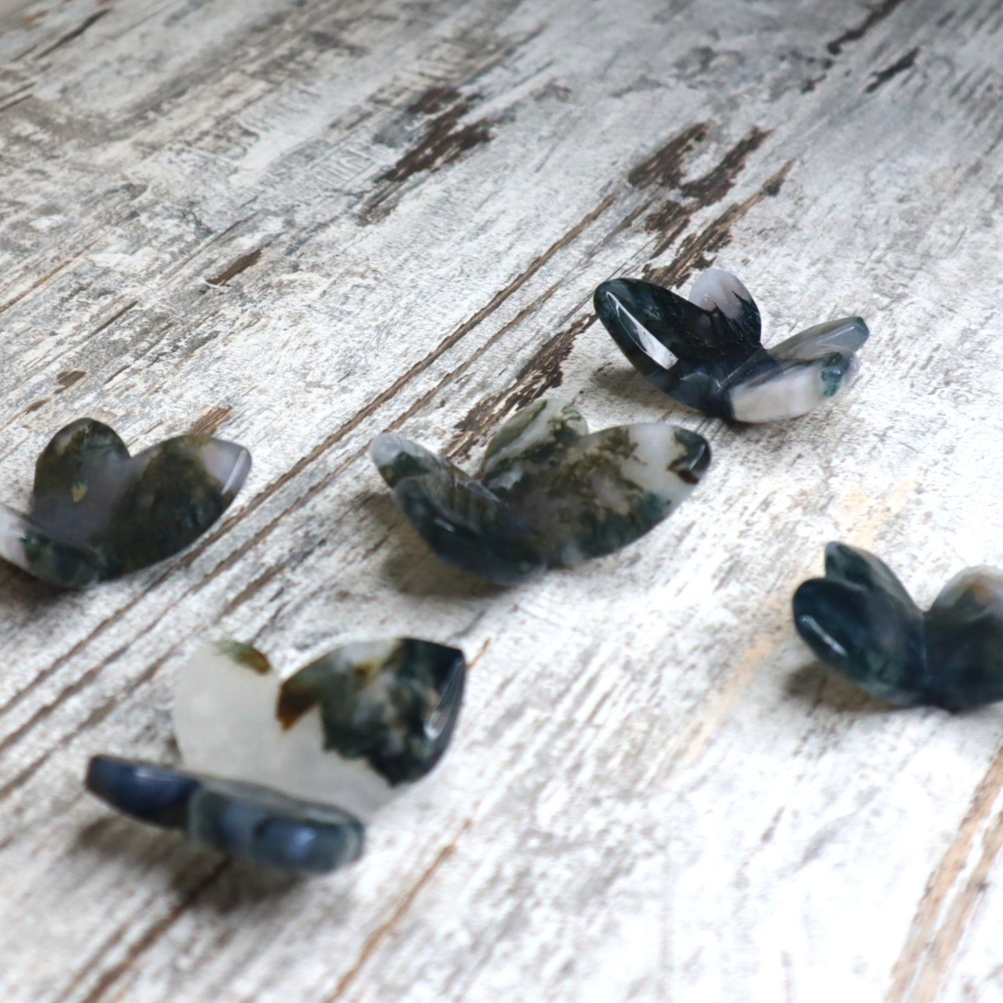 Moss Agate 3D Butterfly | Intuitively Chosen | Growth, New Beginnings & Heart-Centred Grounding