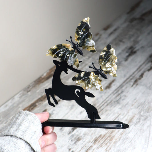 Ocean Jasper Butterfly Deer | Joy, Renewal & Transformation