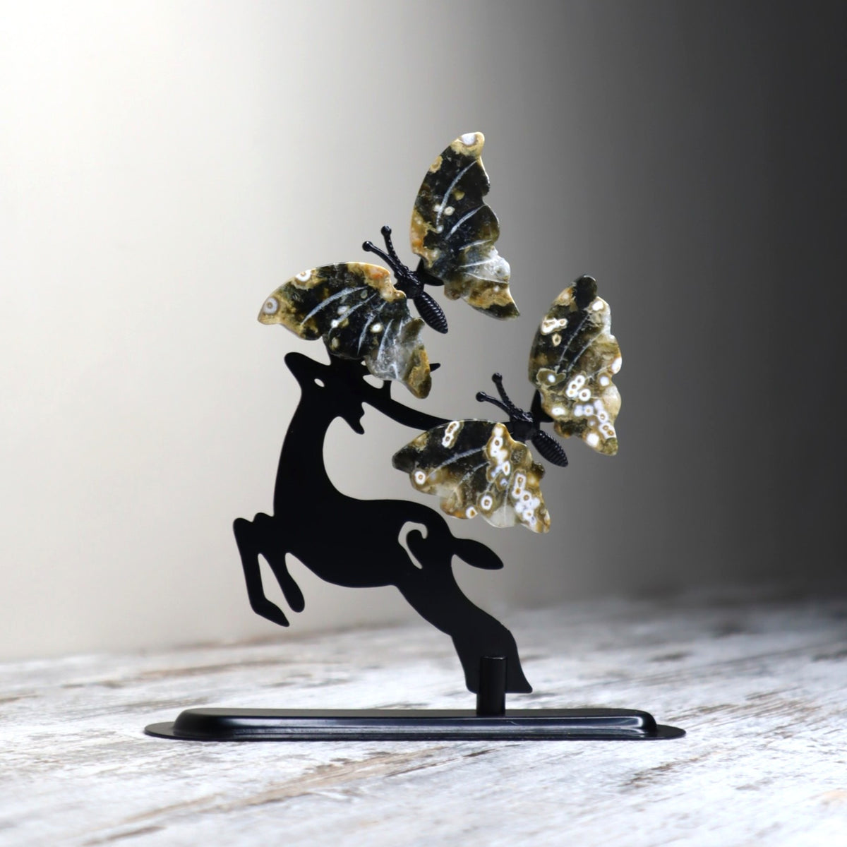 Ocean Jasper Butterfly Deer | Joy, Renewal & Transformation