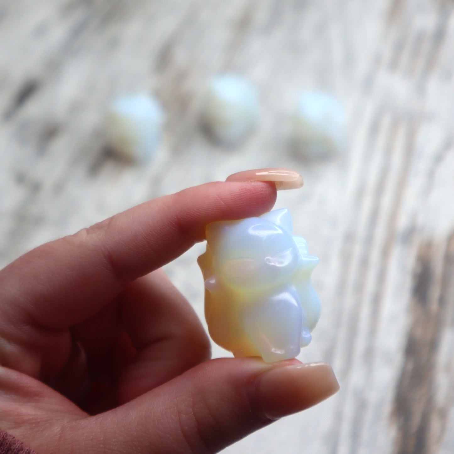 Opalite Nine-Tailed Fox Mini Carving | Intuition, Magic & New Possibilities