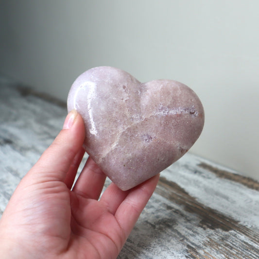 Pink Amethyst Heart Carving | Calm, Emotional Healing & Gentle Protection
