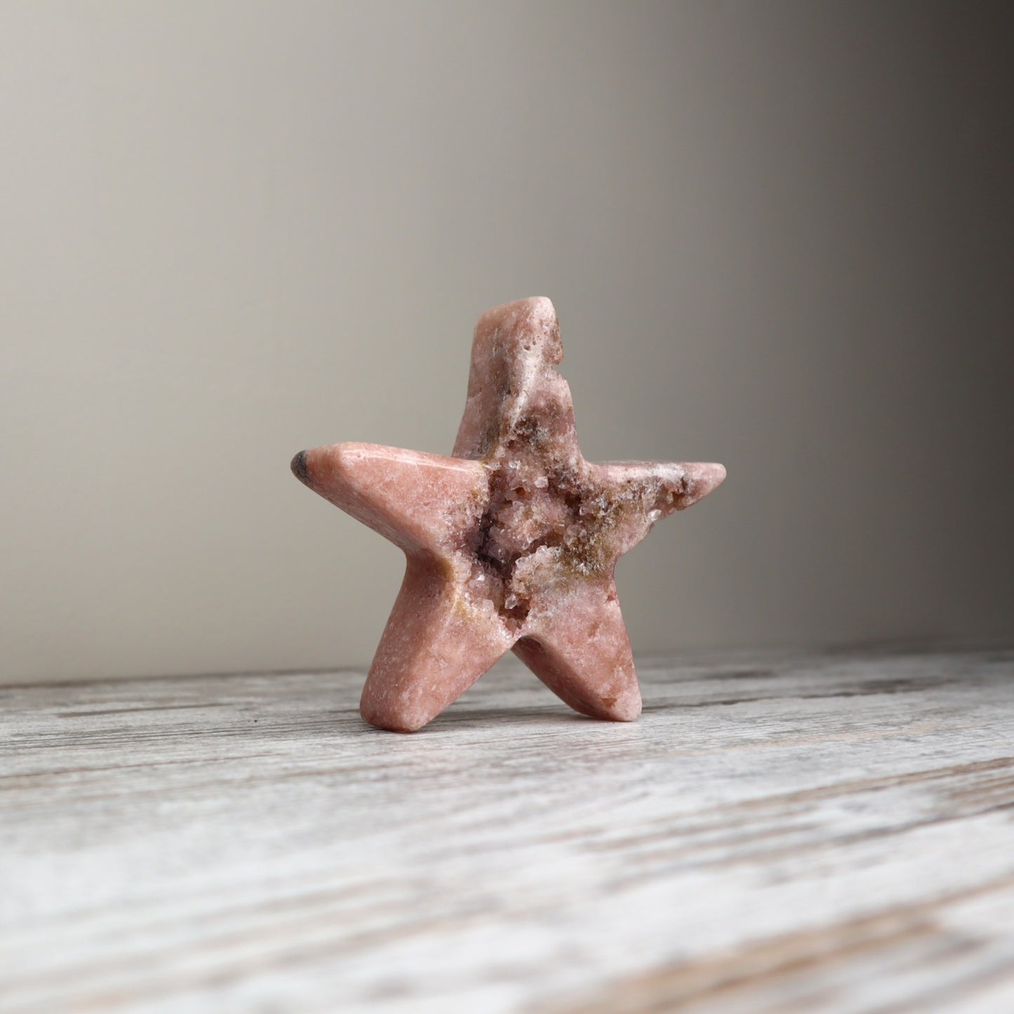 Pink Amethyst Druzy Star Carving | Heart Healing, Intuition & Inner Light