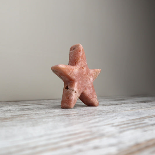 Pink Amethyst Star Carving | Grounded Love, Calm & Emotional Support