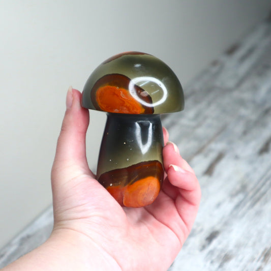 Polychrome Jasper Mushroom Carving | Grounding, Stability & Earth Connection