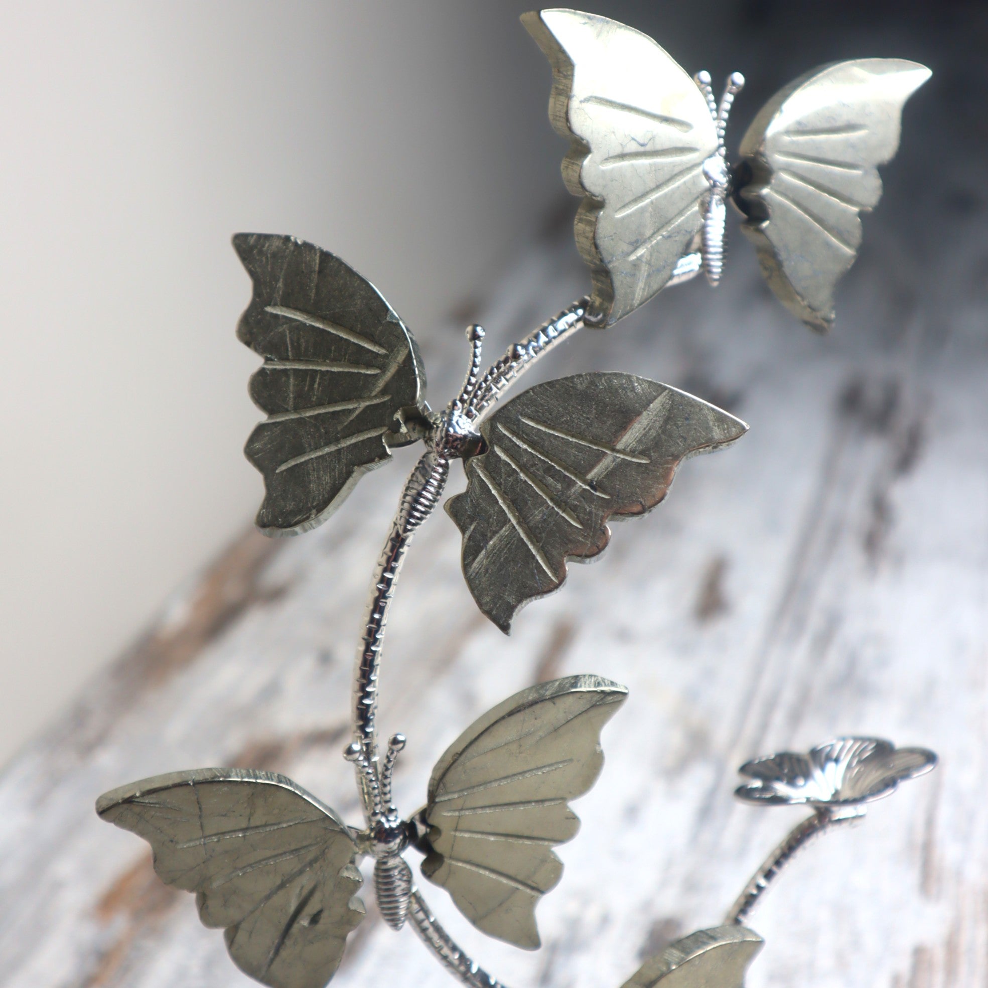 Pyrite Butterfly Sphere Holder | Abundance, Transformation & New Beginnings