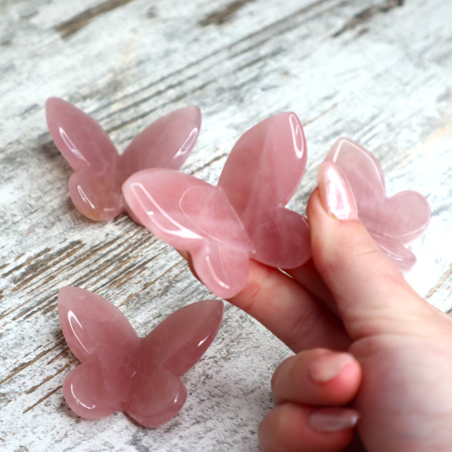 Rose Quartz 3D Butterfly Carving | Intuitively Chosen