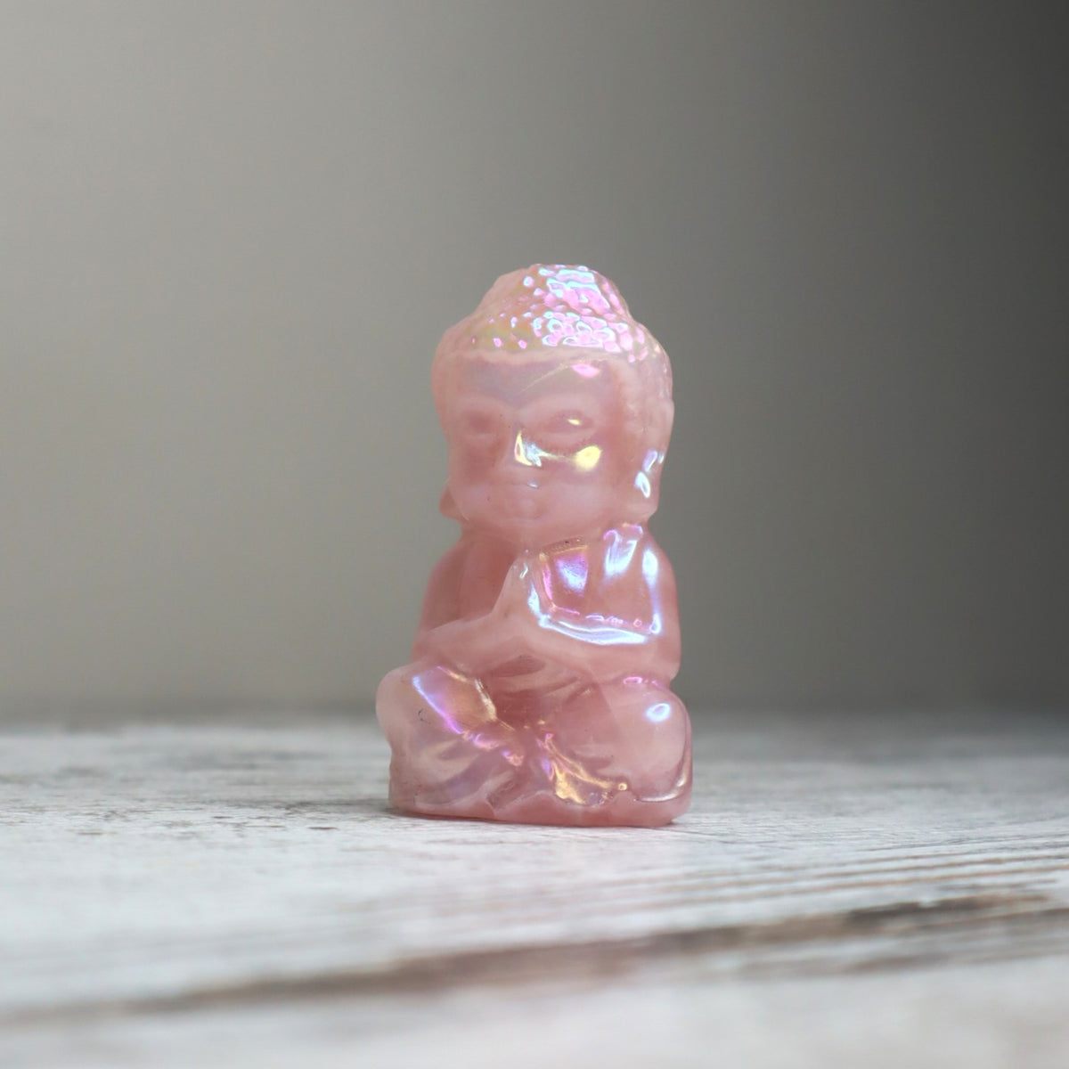 Rose Aura Buddha Carving | Unconditional Love, Peace & Divine Serenity
