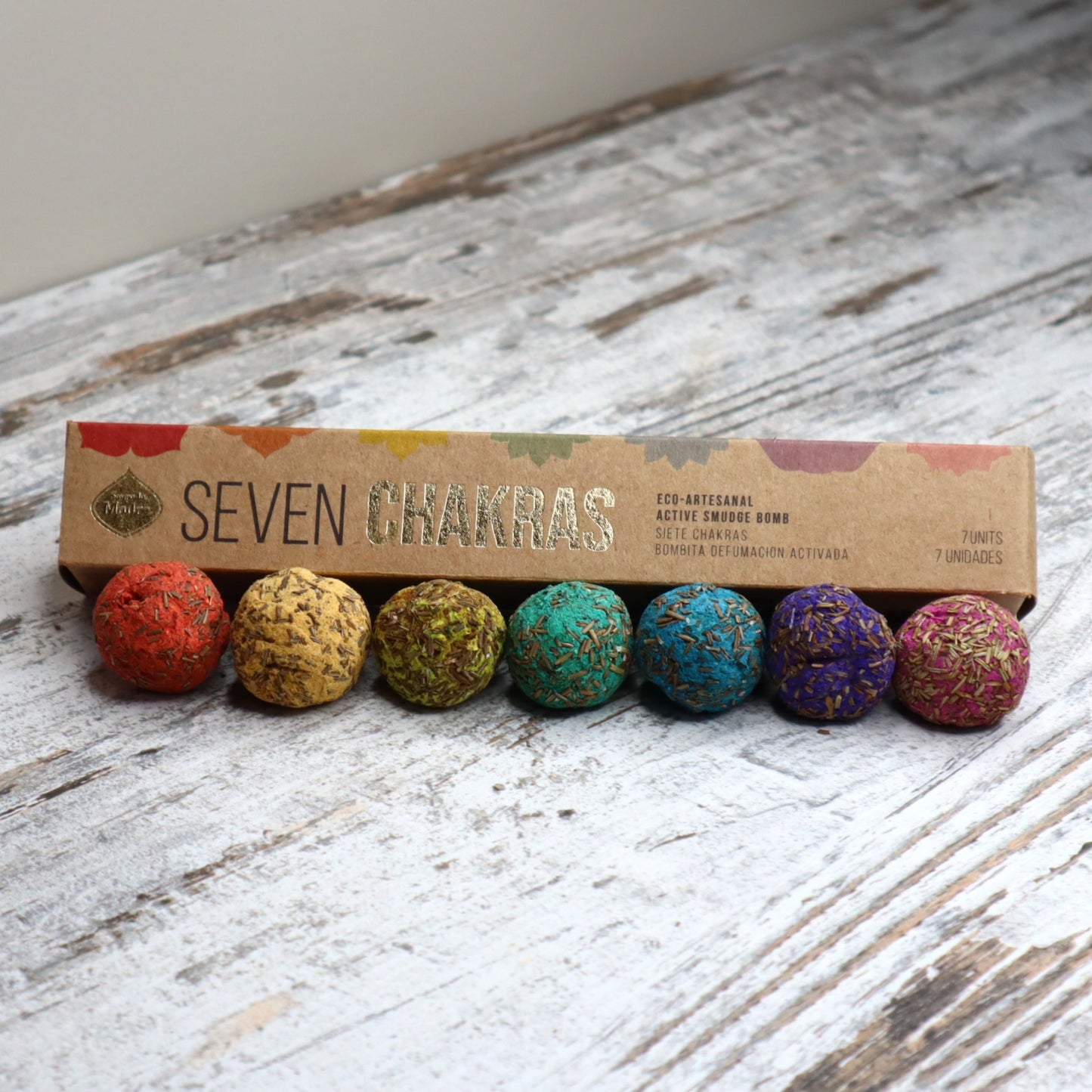 Sagrada Madre Premium Smudge Ball Bombs | 7 Chakra Set | Cleanse, Align & Restore