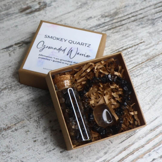 'Grounded Warrior' Chip Gift Box | Smokey Quartz