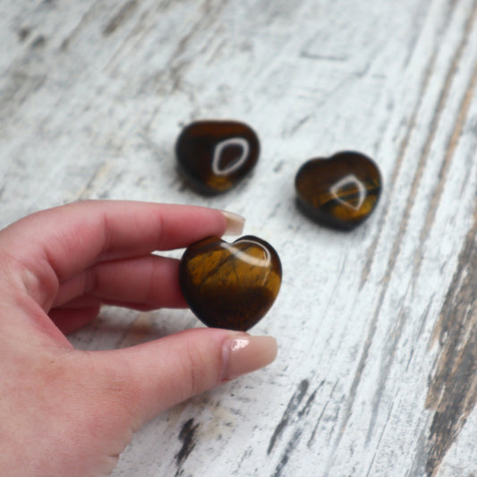 Tiger Eye Mini Heart | Confidence, Courage & Protective Energy