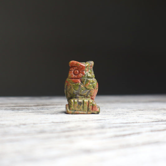 Unakite Owl | Emotional Healing, Balance & Gentle Growth