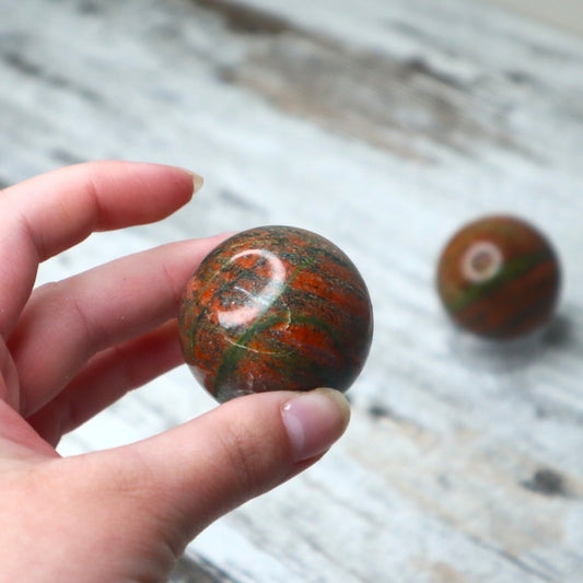 Unakite Crystal Sphere | Emotional Healing, Balance & Gentle Renewal