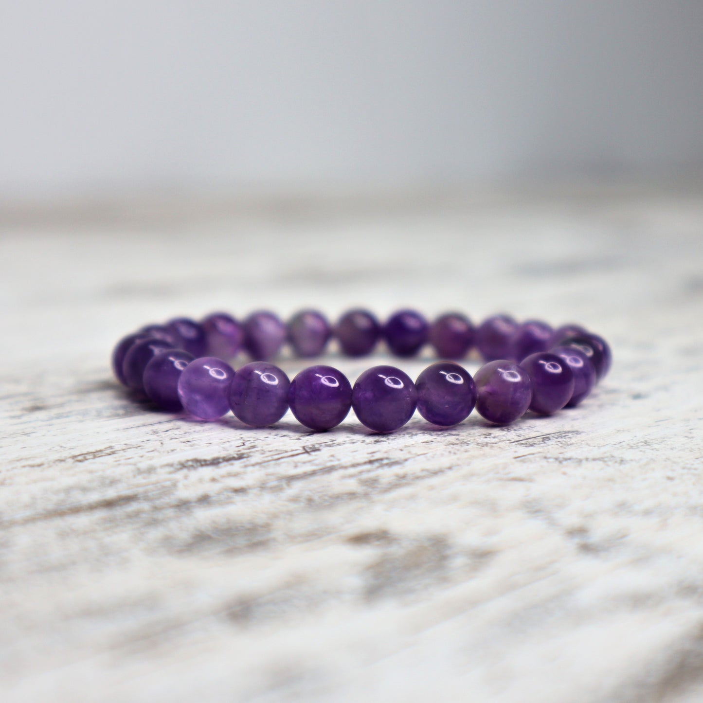 Amethyst Bead Bracelet | 8mm | Calm, Intuition & Spiritual Protection
