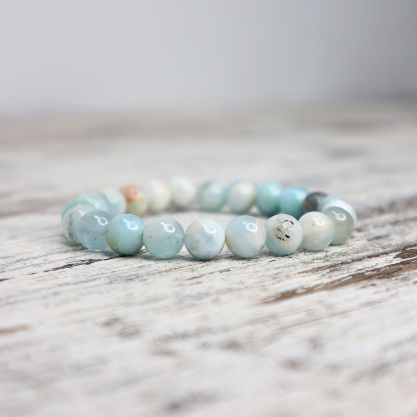 Aquamarine Bead Bracelet | 8mm | Calm, Clarity & Heartfelt Communication