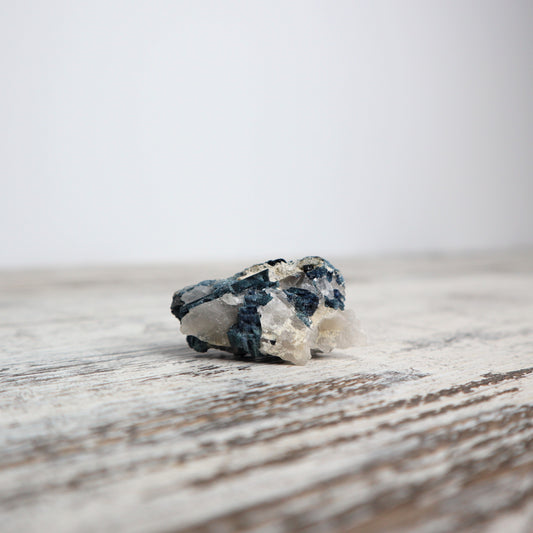 Blue Tourmaline on Quartz w/Mica (35g)