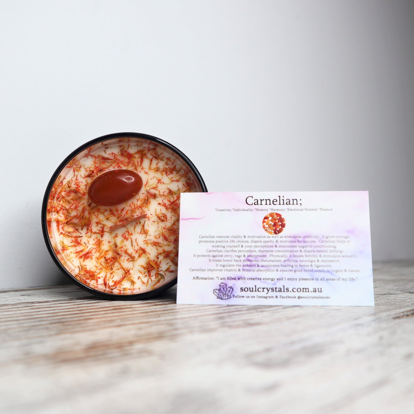 'Creative + Inspired' Soy Candle | Carnelian