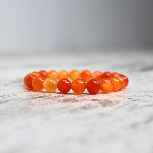 Carnelian Bead Bracelet | 8mm | Passion, Courage & Creative Energy