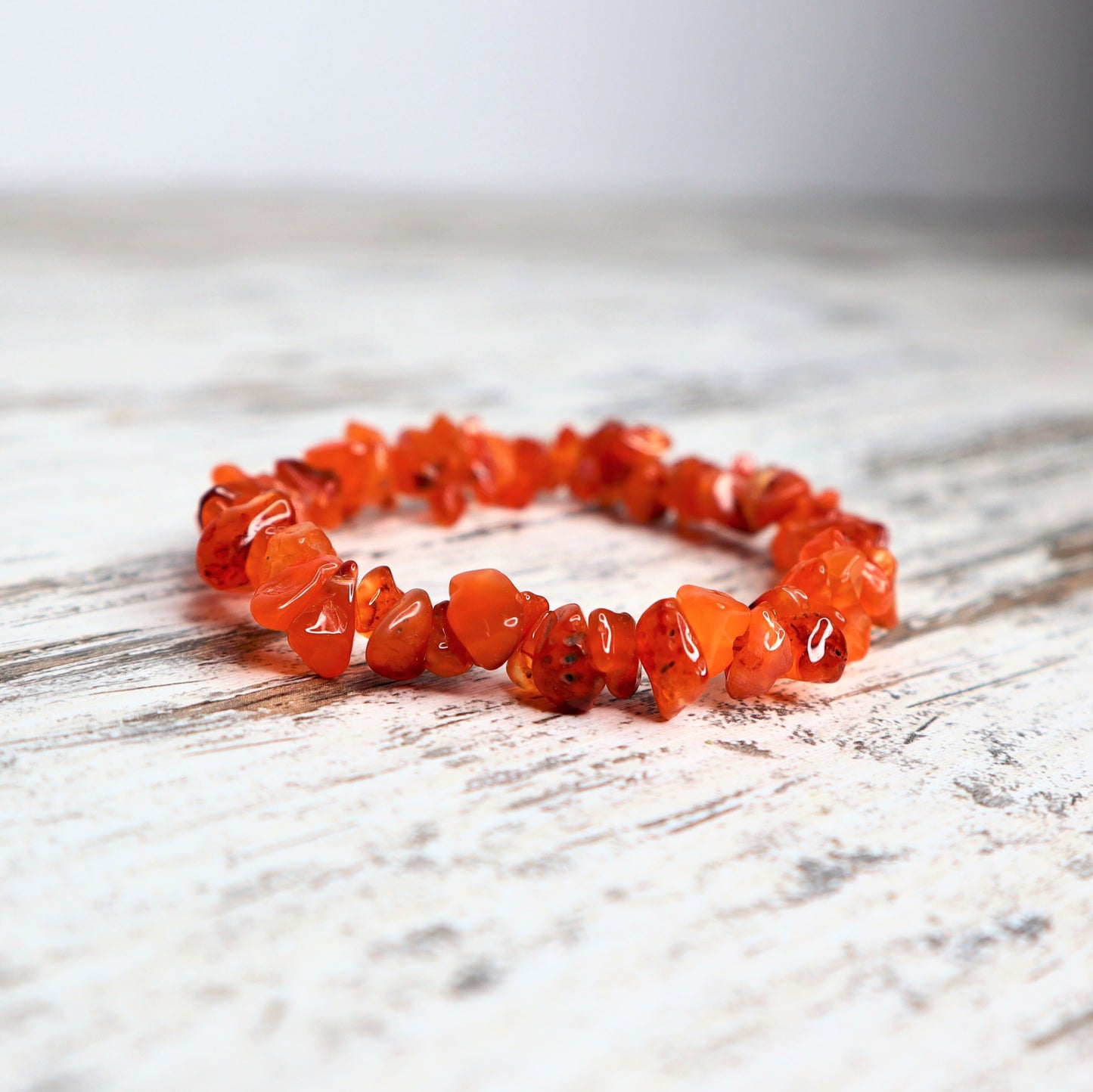Carnelian Crystal Chip Bracelet