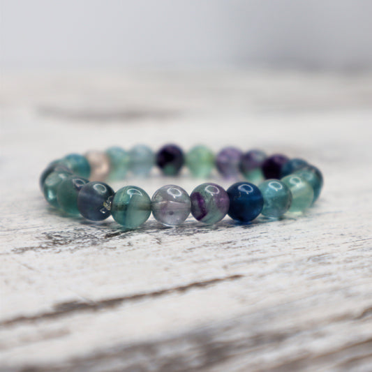 Fluorite Bead Bracelet | 8mm | Focus, Clarity & Energetic Harmony