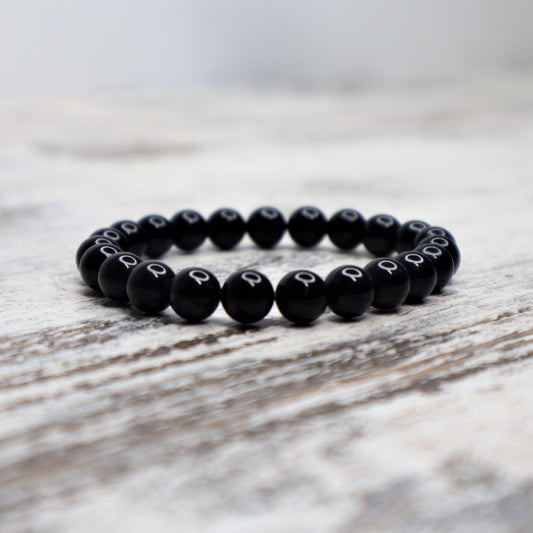 Black Tourmaline Bead Bracelet | 8mm | Protection, Grounding & Energetic Shielding