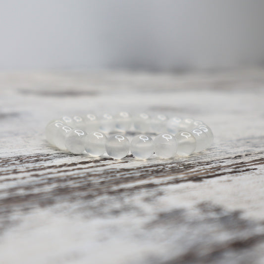 Selenite Bead Bracelet | 8mm | Clarity, Light & Energetic Purification