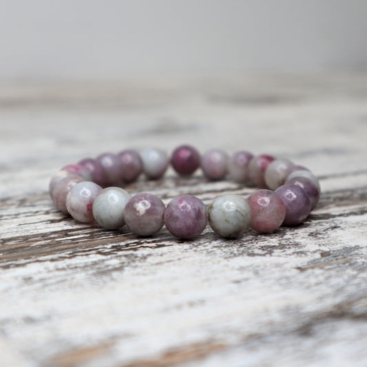 Pink Tourmaline Bead Bracelet | 8mm | Love, Compassion & Emotional Healing