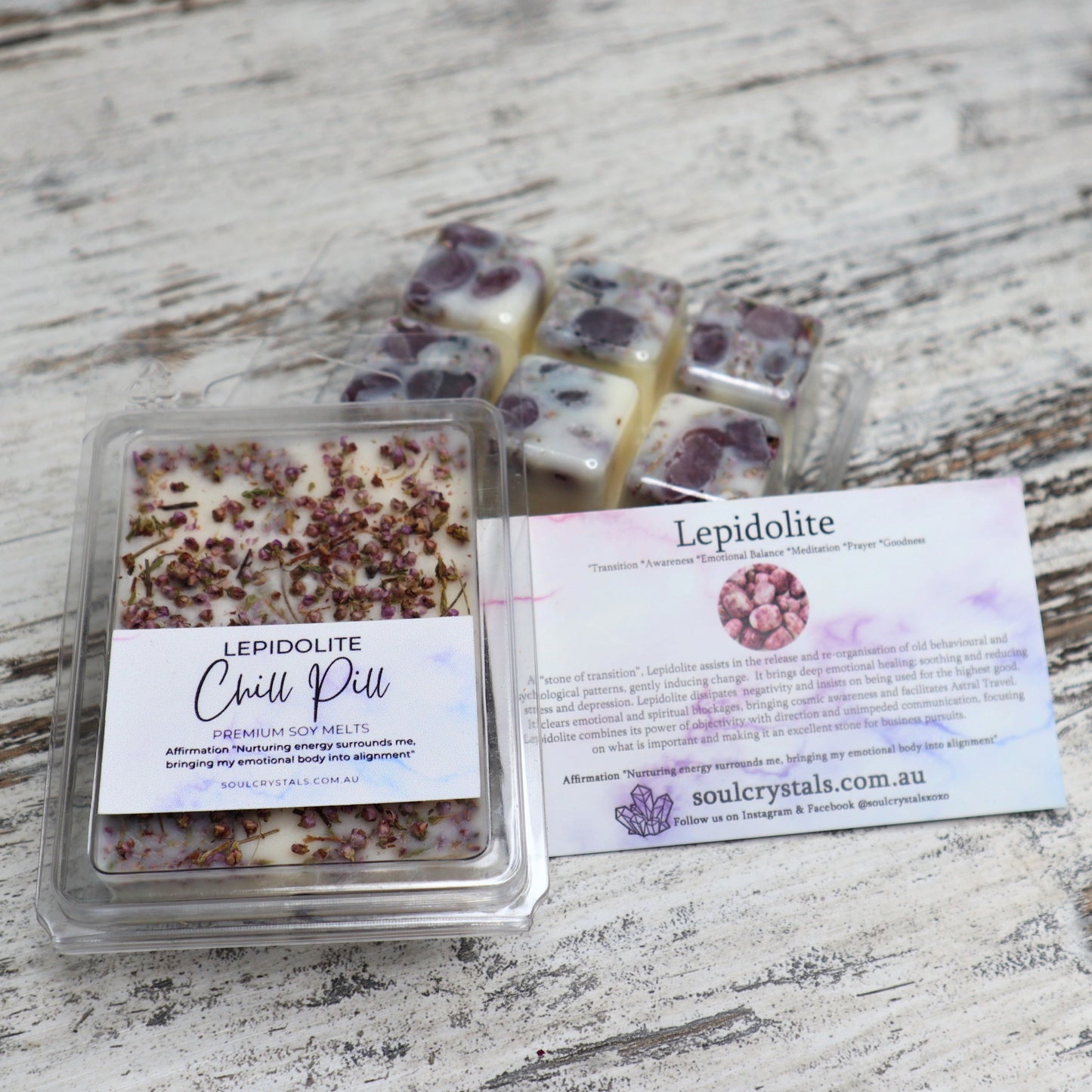 'Chill Pill' Soy Wax Melts | Lepidolite